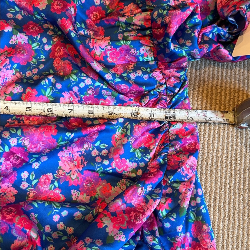 NWT For Love And Lemons Annie midid Floral Long Sleeve Dress in cobalt Blue XS/S - Picture 15 of 15